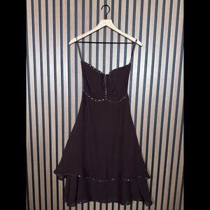 New Olga Kapustina Dress 4 / S Womens Brown Chocolate Corset Strapless 100% Silk